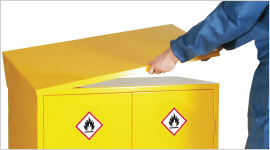 dangerous substance sloping top cabinets
